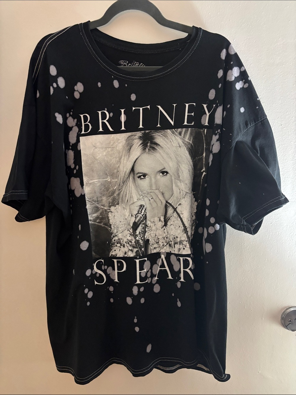 Graphic Short Sleeve Tee - Black with Bleach Detail